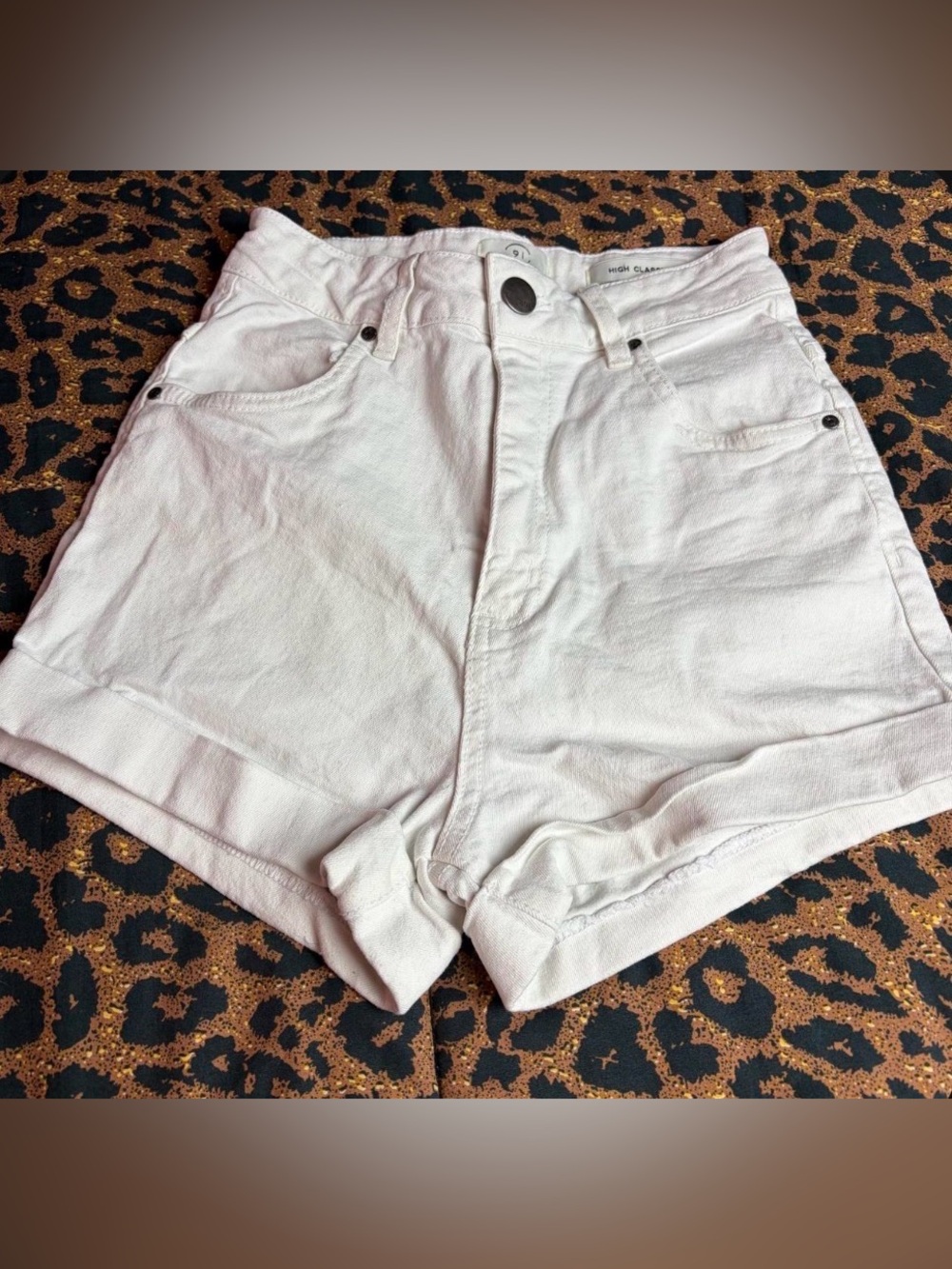Cotton On White High Waist Denim Shorts